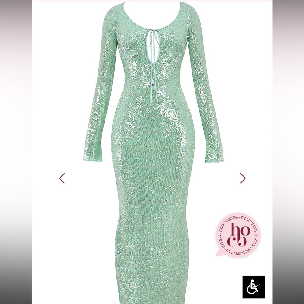 House of CB  Tatania
Seafoam Sequin Maxi Gown
USD $329 - Picture 12 of 16